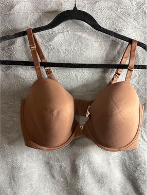 Victoria’s Secret 36DD Brown Demi Doublé Bra with Gold 'V' Detail